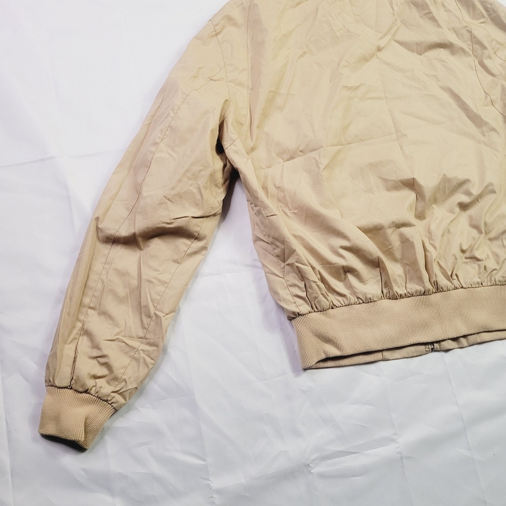 Members Only Mens Vintage Iconic Racer Jacket 40 Tan Beige Zip Up L12 - Picture 15 of 16